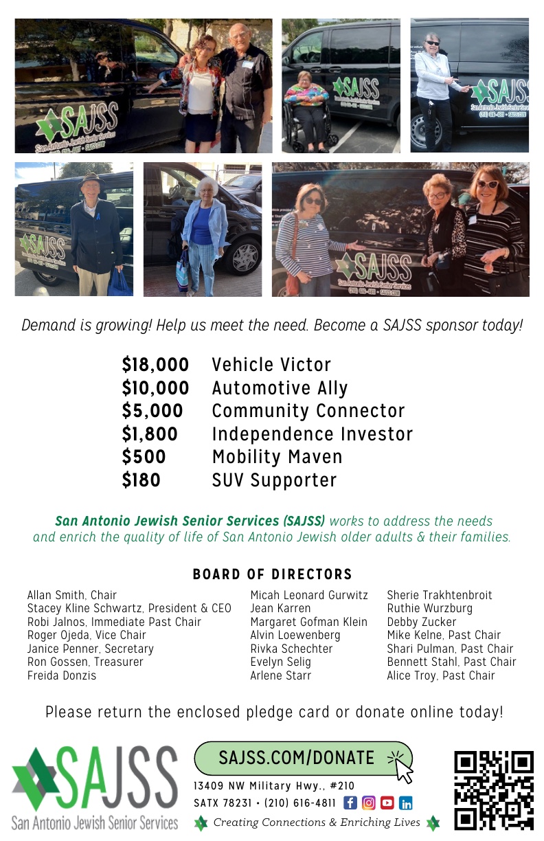 Rosh Hashanah appeal sponsorship levels and SAJSS transportation photos